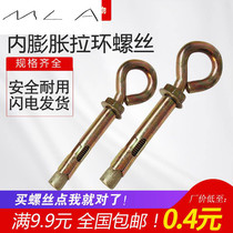 Sheeps eye pull bolt screw hanging swing chandelier hook ring iron M681012 inner expansion with ring round fixing hook