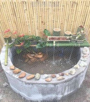 Green water tank bamboo water flow device assembly courtyard medium multi-functional landscaping viewing small bonsai made filter