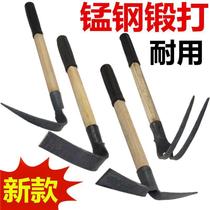 Outdoor all-steel forging dual-purpose hoe weeding and planting vegetables land reclamation agricultural tools digging rakes artifact gardening tools