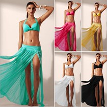 New with stretch elastic waist beach dress bikini blouse sexy swimsuit coat womens mesh skirt skirt