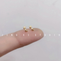 Work to wear mini-loving screw earbone nail woman 925 pure silver plated 14K gold light face carefully shaped short ear nail