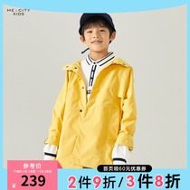 Mihedi mecity childrens clothing 2021 spring new boy long hooded windbreaker jacket jacket