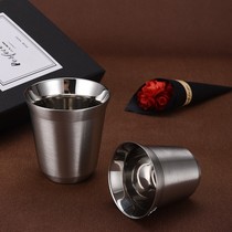 New high-grade 304 stainless steel coffee cup double mouth Cup heat insulation Cup Milk Cup stock 80 160ml
