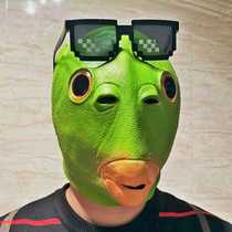 Green head fish head cover Sand carving fish head monster boys funny green head monster head cover funny green fish monster net red fish head cover