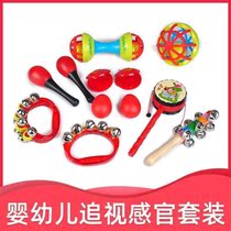 Sand hammer baby newborn baby baby red ball hand grip chasing visual training red toy shake egg