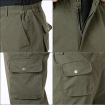 Spring Autumn Work Training Pants Men Tactical Military Green Outdoor Tooling Work Lauded Grid Security Pants Wear and Wear Loose