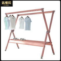 Aluminum alloy drying rack floor-to-ceiling folding indoor household balcony cool drying rack outdoor mobile pole drying quilt artifact artifact