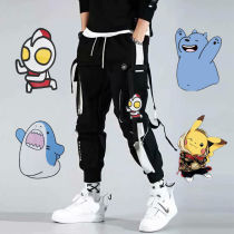 Pants mens overalls Korean version of the trend Joker foot leisure sports Spring and Autumn students animation printing ankle-length pants tide