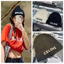 CELINE CELINE 21 autumn and winter new mens and womens letter logo embroidered knitted wool hat multi-color cold hat