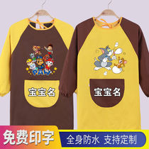 Childrens apron painting gown custom baby girl eating bib summer boy waterproof painting art anti-dressing
