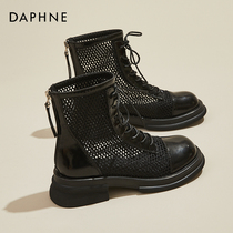Daphne Martin boots female Inn Wind 2022 New Summer thin Leather Mesh Boots Hollowed-out Mesh Yarn Cool Boots