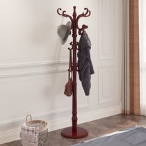 Full solid wood clothes hat rack floor bedroom home large capacity containing hanging bag shelf living-room shelf minimalist rod