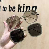 Parson 2020 new retro big frame square green sunglasses womens tennis red street patta big face slim anti-UV too