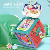 Six-sided drums baby toys puzzle hand-held early education boys Enlightenment June-old baby childrens mug multi-function