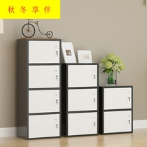 Simple bookshelf floor modern simple storage cabinet economical door combination lattice cabinet home with lock lockers