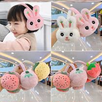 Ears girls plush earrings winter cute cartoon plush antifreeze warm earrings thickened ear protection artifact