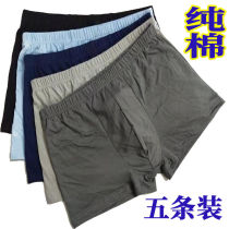 Mens comfortable underwear cotton fat fat papa flat pants in old age breathable plus four corner shorts
