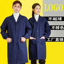 Big coat overalls men and women long sleeved clothing wear-resistant dirt-resistant dust-proof factory workshop warehouse handling labor insurance Blue Coat