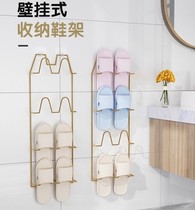 Shoe frame wall-mounted bathroom door simple slippers behind the door of the slippers free-punched dorm household slippers to collect artifacts