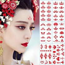 Childrens eyebrow stickers Hanfu costume print beauty tattoo stickers waterproof women long-lasting antiquity flower forehead stickers