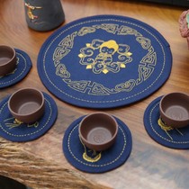 Coaster diy material bag creative embroidery handmade self-embroidered tea mat beginner self-made Su embroidery Chinese Zen tea mat