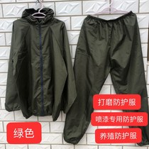 Rock wool protective clothing anti-glass fiber breeding anti-odor clothing labor protection dust-proof clothing split hooded suit men and women same model