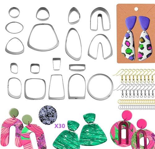 Резак для полимерной глины, серьги из нержавеющей стали, геометрическая матрица C