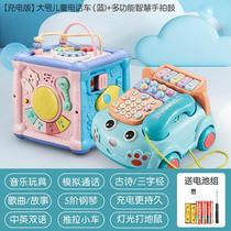 Childrens toy telephone boy landline music mobile phone simulation puzzle early childhood education baby girl can bite baby Small