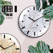 New European-style retro nostalgic living-room arched home frameless glass minimalist clock muted clock dee