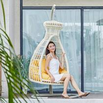 Outdoor deck bed rattan chair balcony round deck bed courtyard leisure rattan lazy birds nest sofa deck bed creative deck chair