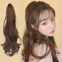 Pony-tailed wig female hair big wave strap natural Net red long curly hair pear flower ponytail grip high ponytail