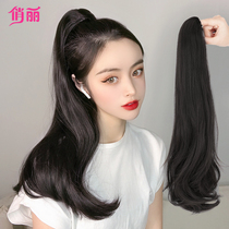 Wig female long hair perm grab clip high ponytail wig female long curly hair natural Net red micro roll big wave braid