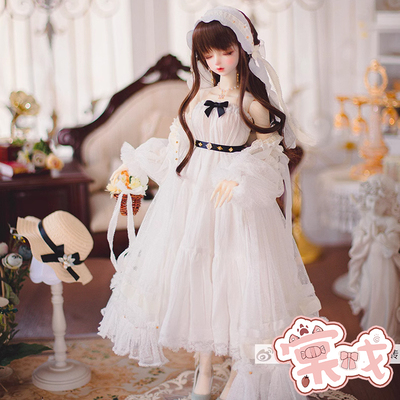 taobao agent [Tang Opera BJD] Clothing [Tramot] White tea 3 -point baby clothing retro small white skirt Mori Skin skirt