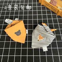 Total Cotton Age Baby Triangle Towel Newborn Pure Cotton Double Press Buckle Scarf Male Girls Mouth Circumference Pocket Baby Saliva Towel