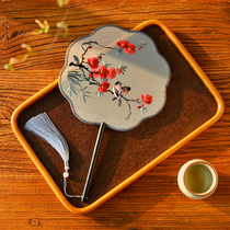 Hippy Double-sided Embroidered Ensemble Fan Su Embroidered Palace Fan Round Fan Retro Country Tide China Wind Hanfu Qipao Dance