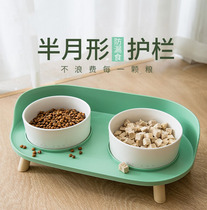 Ceramic Cat Bowls Food Bowls rice bowls Dogs Bowls of dogs Cats Cat Food kittens Cat Food Anti-Overturning Water Bowls double bowls Pet Supplies