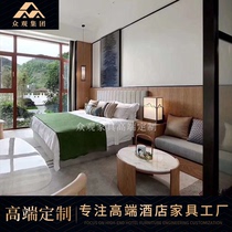 Business Hotel Guesthouses Furniture Rooms Apartments Folk Juku full set Plate Bed Living-room Sofa Custom Manufacturer Direct
