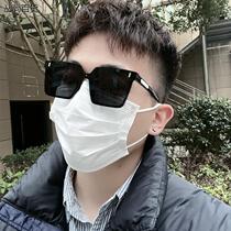 Square Sunglasses Mens Big Face Boys Internet Celebrity High-quality ruffian handsome tide sunscreen eyes mens sunglasses for driving