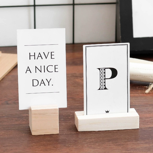 5Pcs Wooden Photo Stand Business Card Holder Rectangle Card