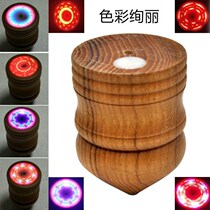 Wooden tops adult fitness children Large number of locust wood quality luminous whipping toy monkey children Bingu in old age