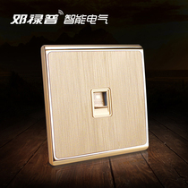 Aupresse 86 Type Switch Socket Panel Champagne Gold Wire Drawing Computer Socket Network Network Cable Broadband Interface