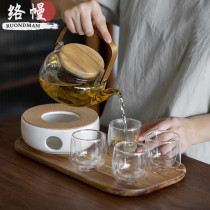 Luo Man Kung Fu Tea Set High Temperature Resistant Light Luxury Simple Whole Glass Tea Set Household Anti-Scalding Filter TeaPot