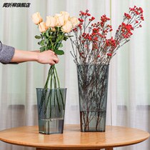 Wake up barrel acrylic French style deep water flower shop special large number plastic transparent flowers wake up bucket for domestic flower