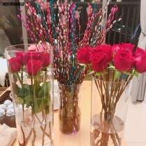Han Style Wedding Acrylic Rich Expensive Bamboo Straight Cylinder Hydroponic Vase Plastic Cylinder Road Leading Flowers Wake Bucket Containing Silo