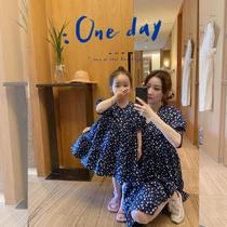 Girls broken floral dress for dress 2022 summer dress new Korean version Mother woman dress female baby foreign gas long skirt tide
