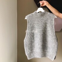 Inclined Tower Vest Small High Collar Lady Design Sensation Vest no Chinese Woven Diagrams Decontext Caption