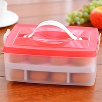 Portable Double Layer Egg Preservation Box Plastic Kitchen Containing Box Fridge Food Freshness containing box G Hanging Clothes Hook