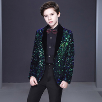 Child Presenter Gown Boy Bright Sheet Small Suit Suit Infini Wind Piano Playing Model Walk Show Act Out