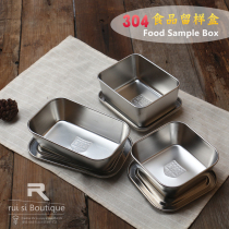 Food grade 304 stainless steel iron box square box small number home kitchen basin prepared vegetable case square basin rectangular with lid