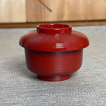 Japan Wajima painted exquisite natural wood lacquerware small cover bowl hand-made lacquerware natural wood processing vermilion lacquer